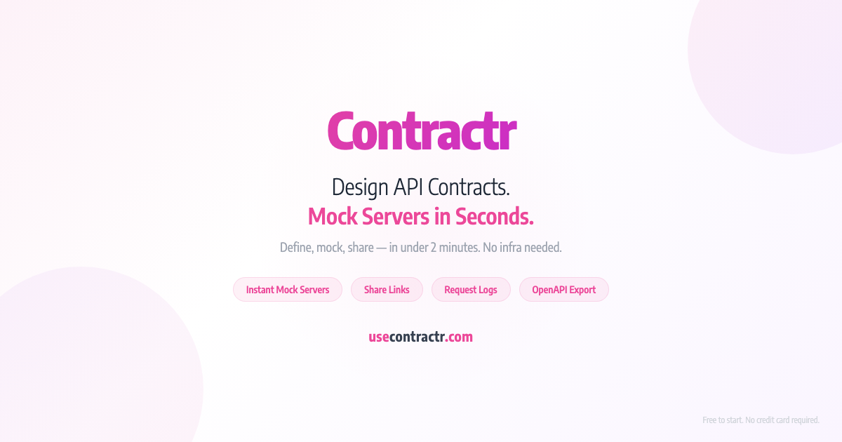 Contractr — Design API Contracts, Spin Up Mock Servers Instantly